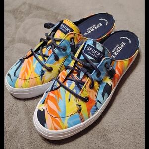 💕NEW! Sperry Crest Vibe Mule Sneaker Tropical Slip On Multicolored Women's 8.5